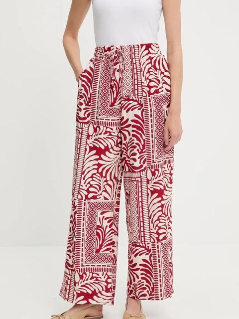 Answear.LAB marynarka i spodnie damski kolor czerwony