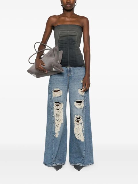 Blumarine distressed frayed jeans - Blue - zdjęcie produktu nr 2