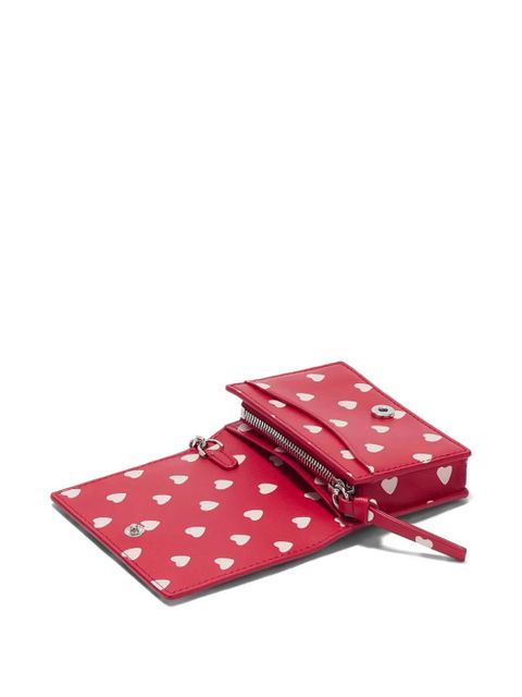 GANNI heart-print logo-charm wallet - Red - zdjęcie produktu nr 2