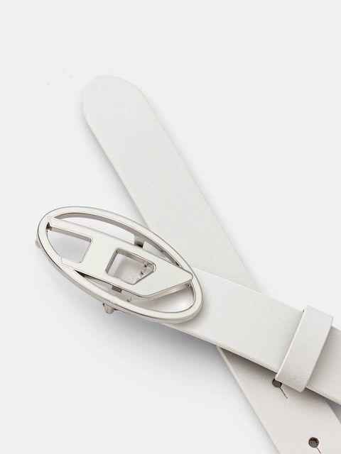 Diesel pasek skórzany OVAL D LOGO B-1DR 25 damski kolor biały X09716.P1245 - zdjęcie produktu nr 2