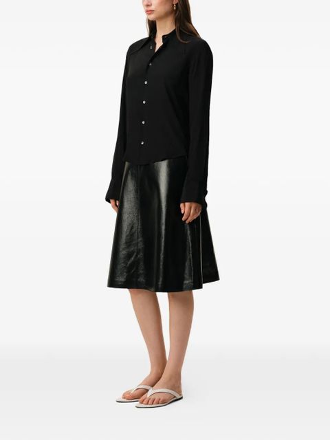 AMI Paris sharp-collar crepe shirt - Black