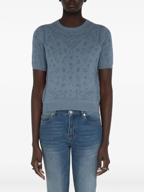 Zadig&Voltaire cut-out crew-neck knitwear - Blue