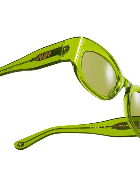 GANNI x Ace & Tate Xena logo-detail sunglasses - Green