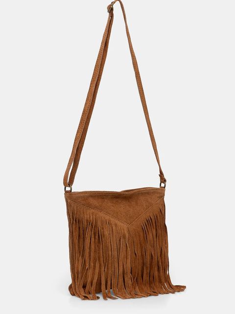 Answear.LAB torebka zamszowa kolor brązowy