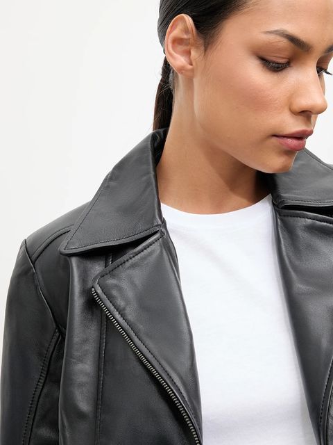 Answear.LAB ramoneska skórzana kolor czarny przejściowa