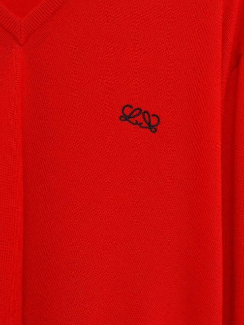 LOEWE twisted V-neck sweater - Red