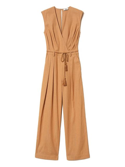 TWINSET pinstriped belted jumpsuit - Neutrals - zdjęcie produktu nr 1