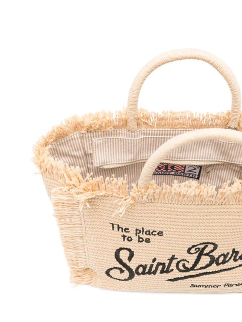 MC2 Saint Barth Colette embroidered fringed tote bag - Neutrals