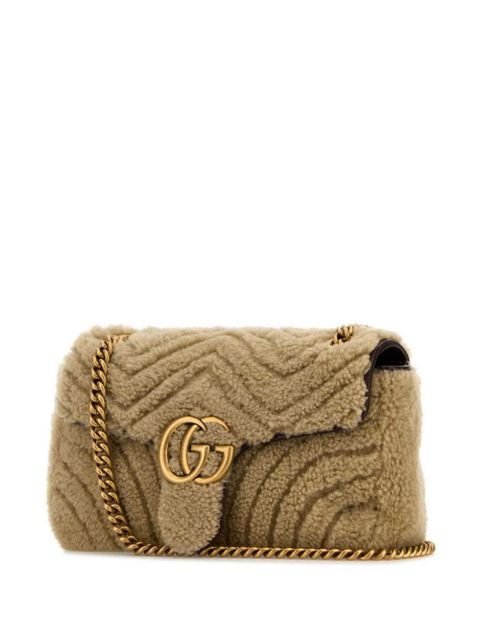Gucci small shearling Marmont shoulder bag - Neutrals