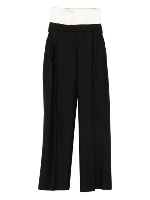 Róhe layered-effect pleated trousers - Black