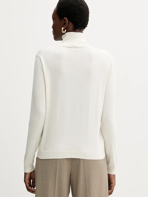 Weekend Max Mara sweter z jedwabiem KIKU damski kolor beżowy lekki z golfem 2525366012600