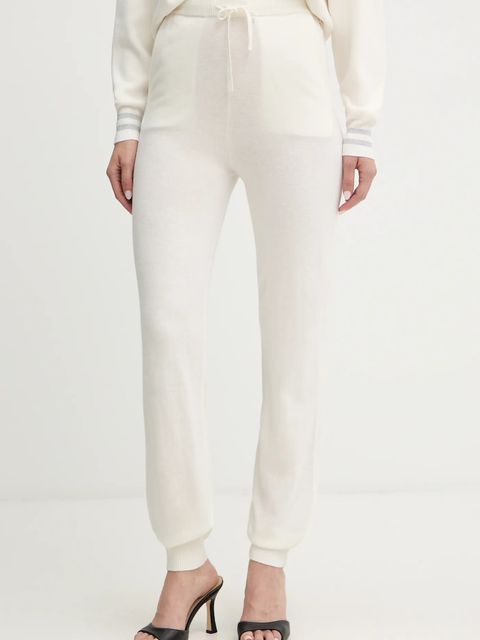 Guess spodnie dresowe z dodatkiem kaszmiru MAGGIE damskie kolor beżowy gładkie O5BB04 Z3PK0