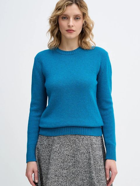 United Colors of Benetton sweter wełniany damski kolor niebieski lekki - zdjęcie produktu nr 1