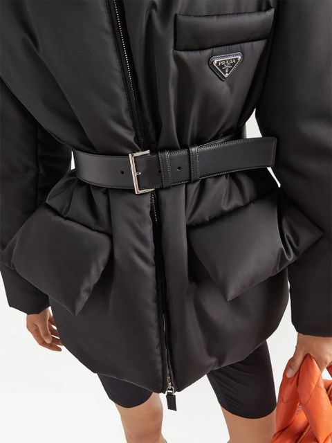 Prada Re-Nylon hooded down jacket - Black