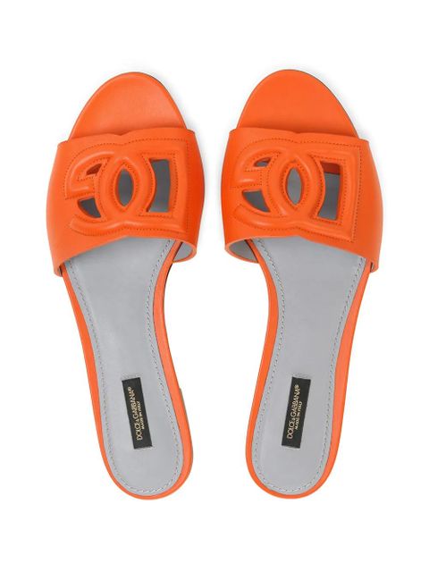 Dolce & Gabbana DG Millennials leather slides - Orange