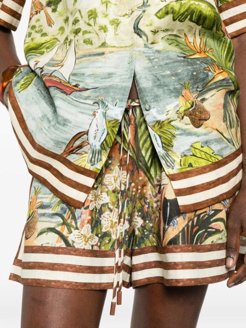 ALEMAIS Toucan Tango print shorts - Brown
