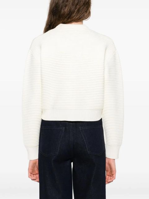 SANDRO crew-neck cardigan - Neutrals