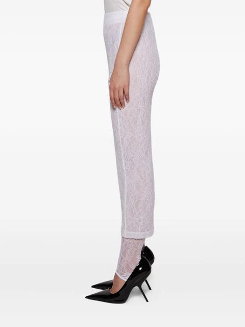 WARDROBE.NYC lace tube midi skirt - White