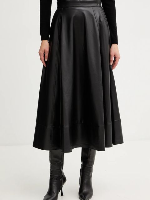 Guess spódnica DELORES kolor czarny midi rozkloszowana W5BD71 K8S30 - zdjęcie produktu nr 1