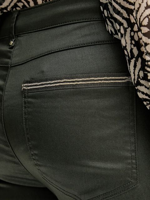 Morgan spodnie PALONA damskie kolor zielony dopasowane medium waist PALONA