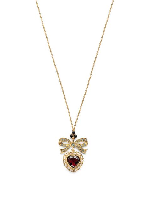 Dolce & Gabbana 18K yellow gold Devotion garnet and sapphire pendant - zdjęcie produktu nr 1