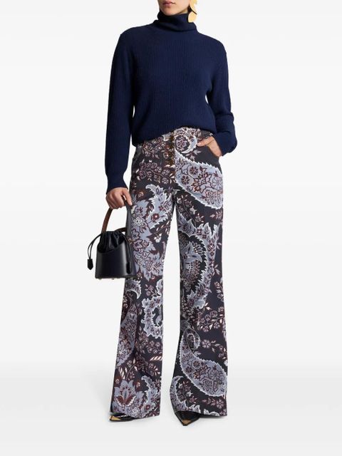 ETRO paisley-print flared jeans - Blue