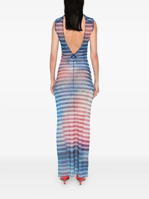 Jean Paul Gaultier striped sleeveless dress - Blue