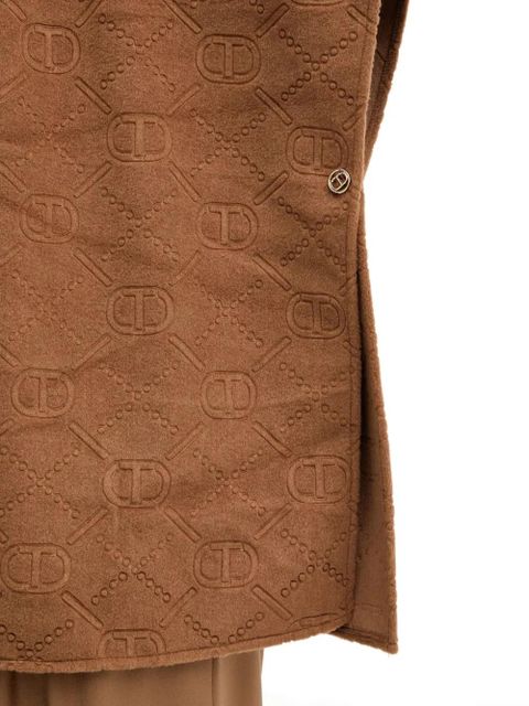 TWINSET logo-jacquard cardigan - Brown