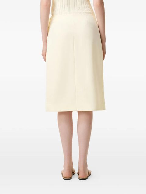 AMI Paris buckle belted midi skirt - Neutrals