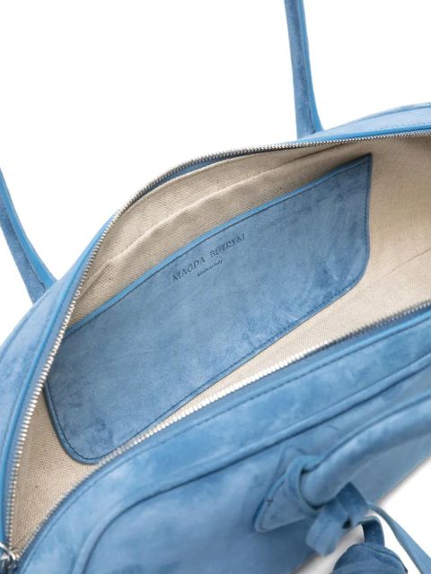 Magda Butrym Brigitte trapeze suede shoulder bag - Blue