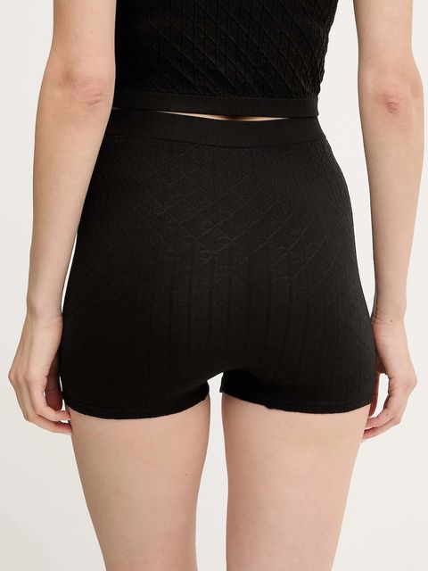Calvin Klein Underwear szorty damskie kolor czarny gładkie high waist LV00QS7547