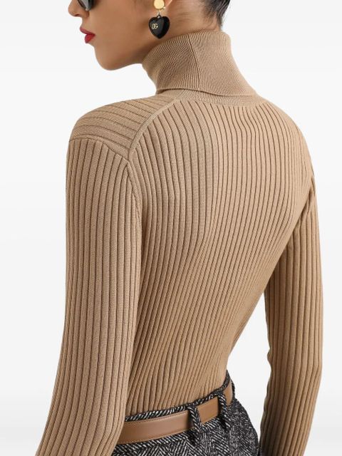 Dolce & Gabbana ribbed turtleneck sweater - Neutrals