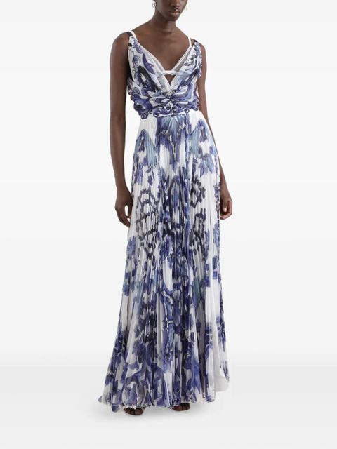 Dolce & Gabbana pleated print dress - Blue - zdjęcie produktu nr 2
