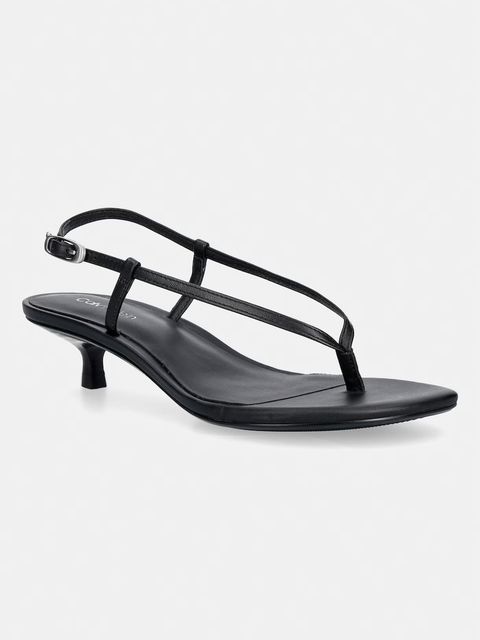 Calvin Klein sandały skórzane KITT HEEL SNDL STRAPPY SLING LTH - zdjęcie produktu nr 1