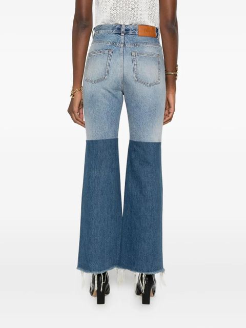 Chloé patchwork frayed jeans - Blue