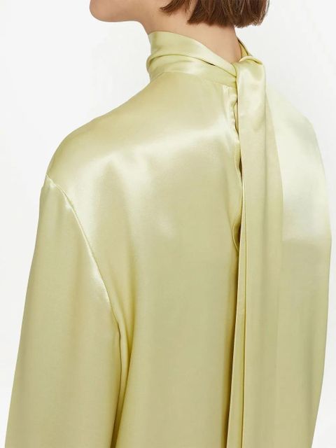 Jil Sander roll-neck satin blouse - Green