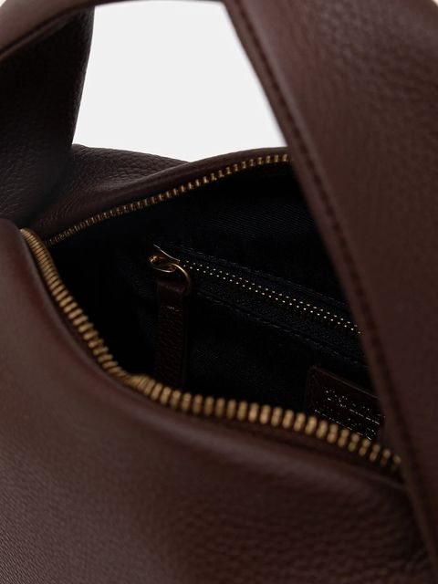 Tommy Hilfiger torebka skórzana kolor brązowy AW0AW18150