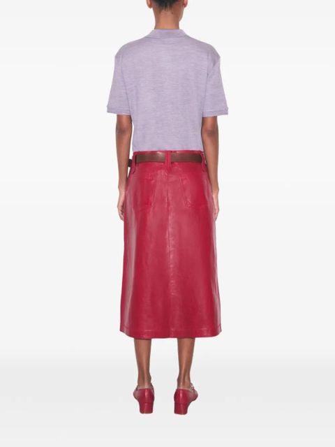 Tory Burch oversized silk polo shirt - Purple