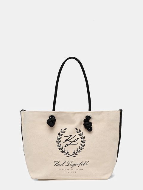 Karl Lagerfeld torebka bawełniana K/HOTEL kolor beżowy B1W46065 - zdjęcie produktu nr 1