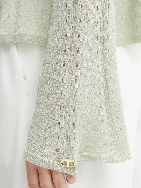 Twinset kardigan damski kolor zielony lekki 251TT3181