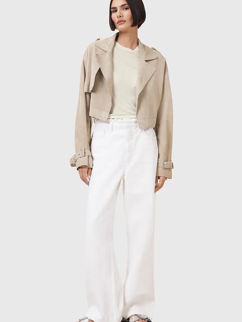 AllSaints t-shirt JUNE damski kolor beżowy W182JC