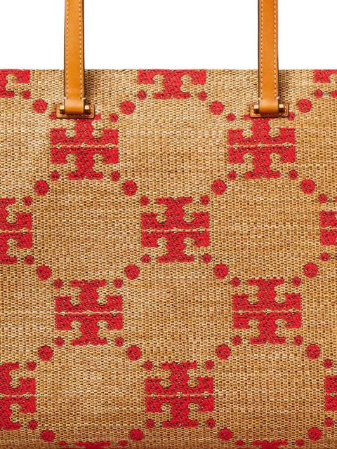 Tory Burch T Monogram woven tote bag - Neutrals