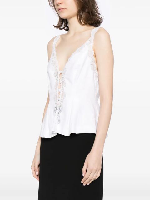 Reformation Josefina linen top - White - zdjęcie produktu nr 2