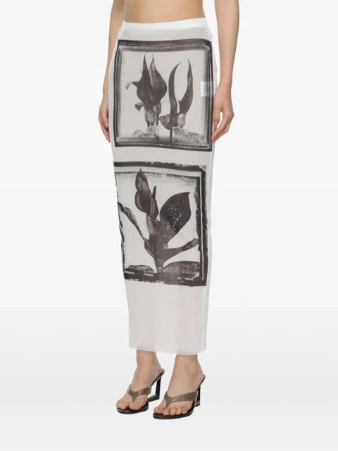 Jean Paul Gaultier floral-print midi skirt - White - zdjęcie produktu nr 2