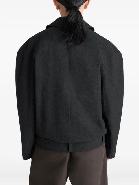 LEMAIRE raglan-sleeve belted jacket - Black