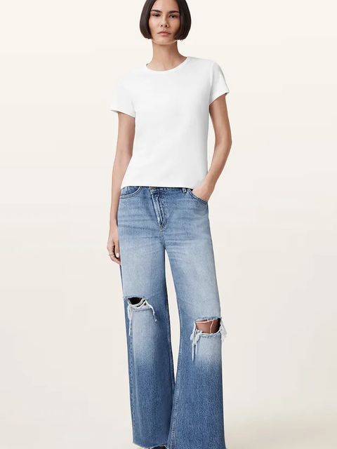 AllSaints t-shirt bawełniany STEVIE damski kolor biały W194JA