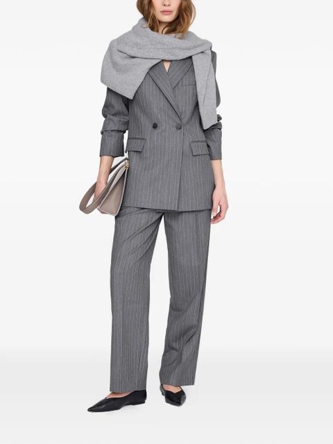 ANINE BING pinstripe-pattern double-breasted blazer - Grey - zdjęcie produktu nr 2