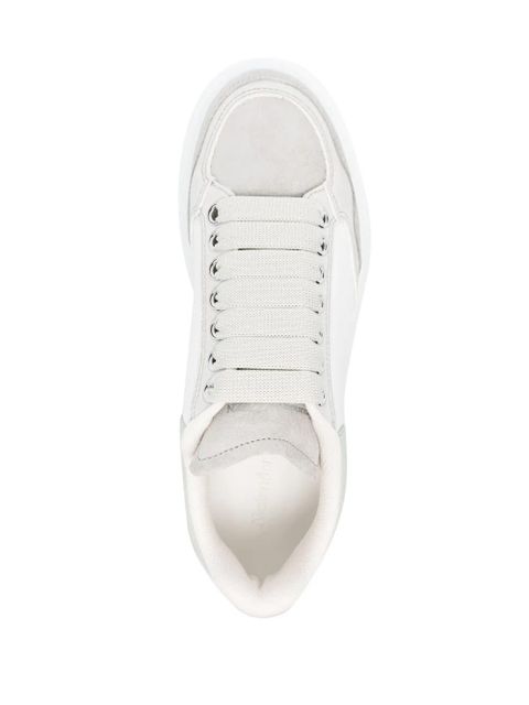 Alexander McQueen Oversized panelled leather sneakers - White