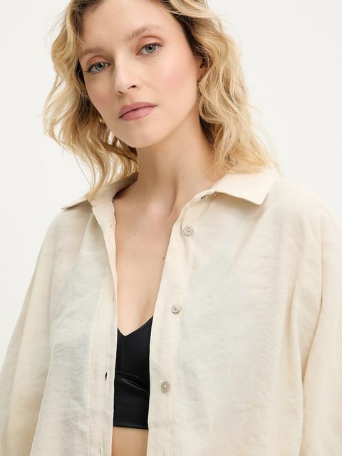 Answear.LAB koszula i spodnie damski kolor beżowy