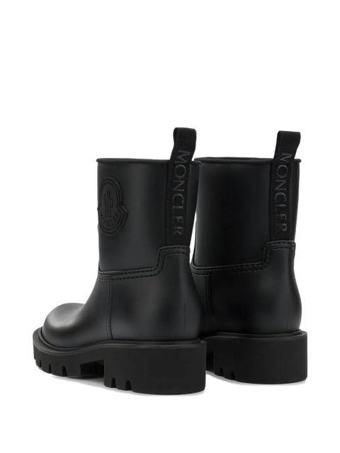 Moncler logo-patch pull-on boots - Black